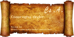 Csepreghy Andor névjegykártya
